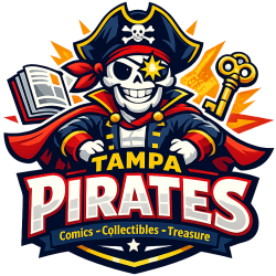 Tampa Pirates - Comics, Collectibles, and Treasure Logo